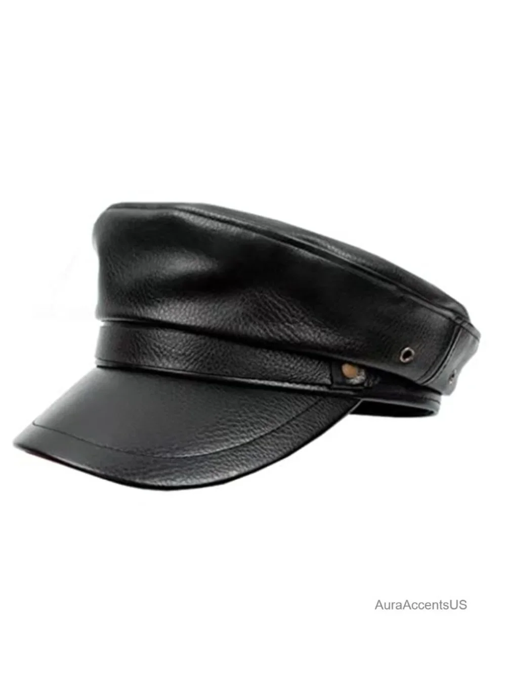 Brcus Women PU Leather Newsboy Cabbie Beret Cap Yacht Captain Sailor Hat
